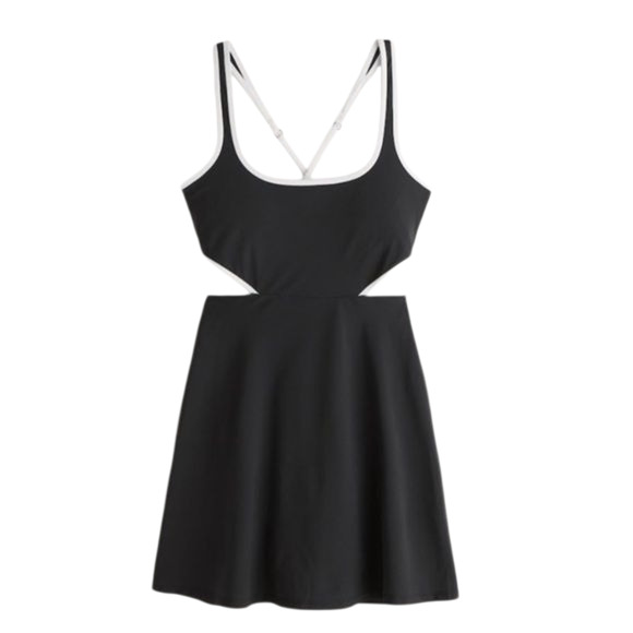 Abercrombie & Fitch Black and White Tennis Dress with Cutouts XS Petite - Picture 3 of 11